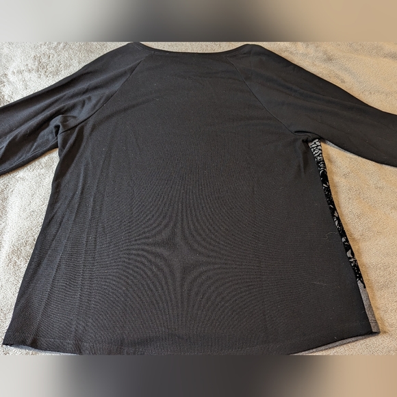 Tricotto black/grey floral studded top XL - Picture 6 of 7